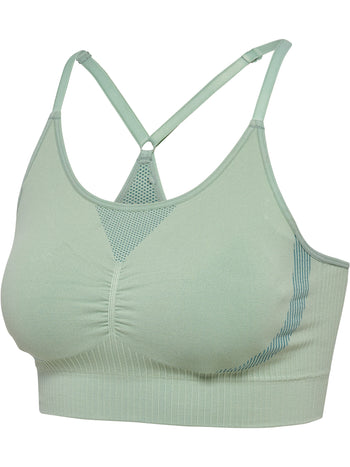 HUMMEL Hiit Seamless Padded Bra Damen (frosty green)