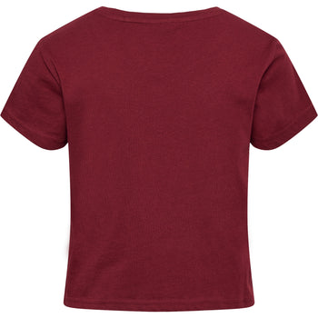 HUMMEL Legacy Cropped T-Shirt Damen (cabernet)