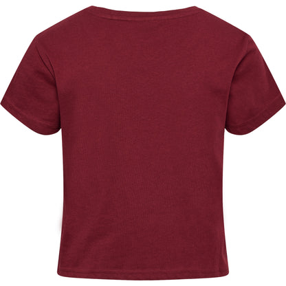 HUMMEL Legacy Cropped T-Shirt Damen (cabernet)