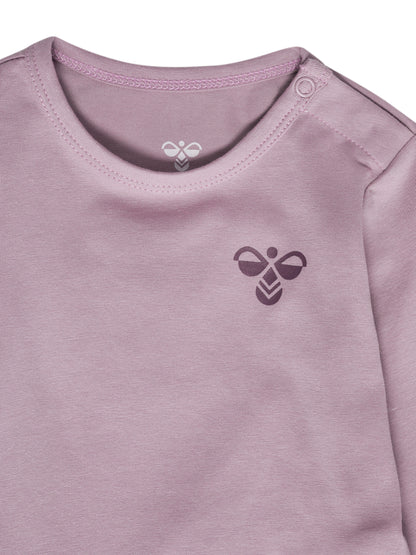 HUMMEL Mini 2-Pack Body L/S Kind (black plum/sea fog)