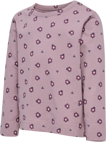 HUMMEL Mini AOP T-Shirt L/S Kind (sea fog)