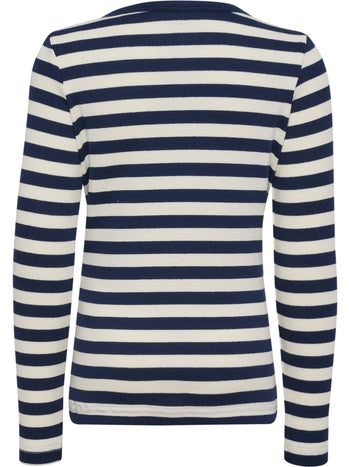 HUMMEL Alpha T-Shirt L/S Kind (dress blues/marshmallow)