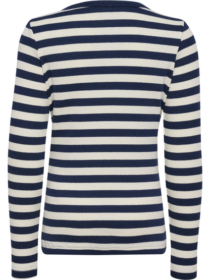 HUMMEL Alpha T-Shirt L/S Kind (dress blues/marshmallow)