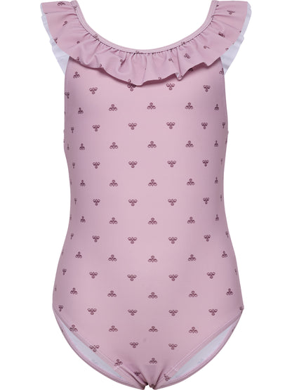 HUMMEL Bee AOP Frill Swimsuit Kind (mauve shadow)