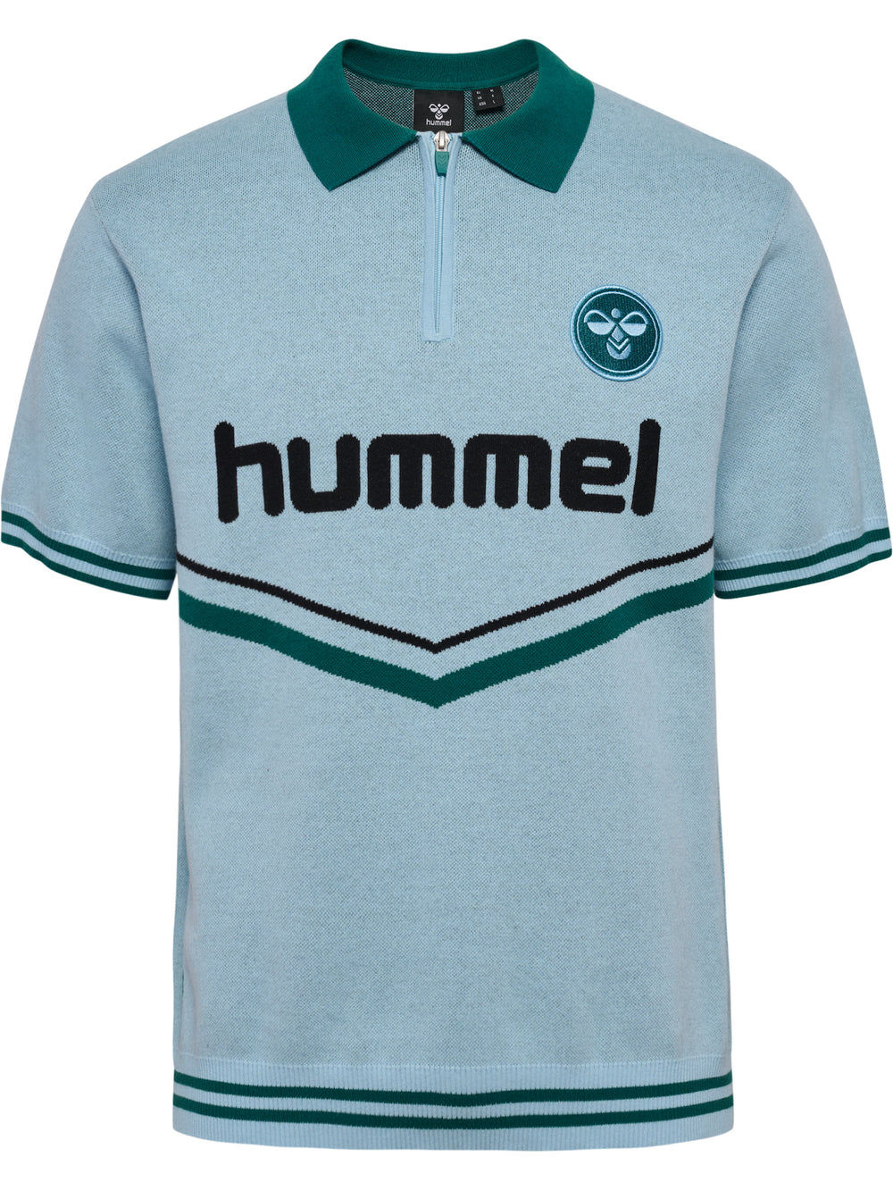 HUMMEL Knit Half-Zip Polo Shirt (light blue)