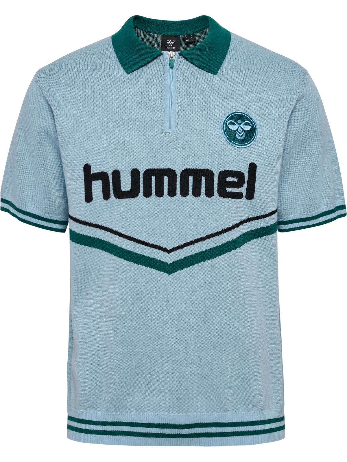 HUMMEL Knit Half-Zip Polo Shirt (light blue)
