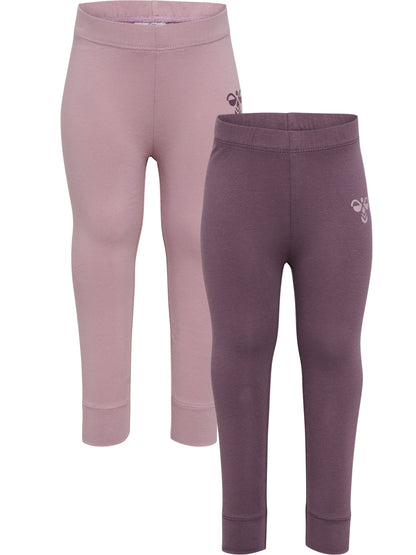 HUMMEL Mini 2-Pack Tights Kind (black plum/sea fog)