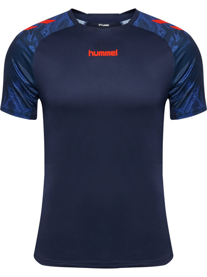HUMMEL BLAZE26 Pro Training Jersey S/S (marine/cherry tomato)