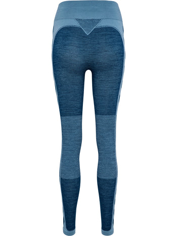 HUMMEL Clea Seamless Mid Waist Tights Damen (navy peony/faded denim)