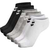 HUMMEL Chevron 6-Pack Ankle Socks (black/white/grey)
