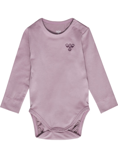 HUMMEL Mini 2-Pack Body L/S Kind (black plum/sea fog)