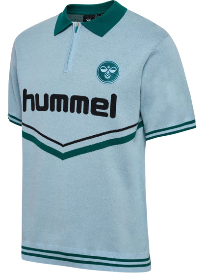 HUMMEL Knit Half-Zip Polo Shirt (light blue)