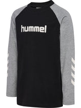 HUMMEL Logo T-Shirt L/S Kind (black/grey melange)