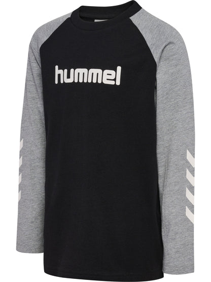 HUMMEL Logo T-Shirt L/S Kind (black/grey melange)
