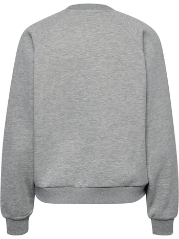 HUMMEL Keeper Boxy Graphic Crewneck Damen (light grey melange/dress blues)