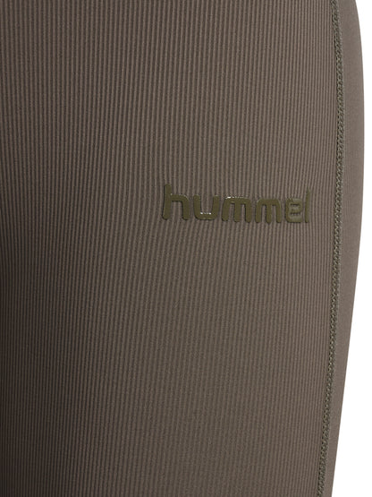 HUMMEL Prima Rib Straight Leg Hw Tights Damen (major brown)