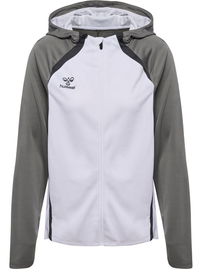 HUMMEL Lead 2.0 Zip Hoodie Damen (white/steel gray)