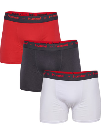 HUMMEL Rise 3-Pack Boxers (nine iron/white/true red)
