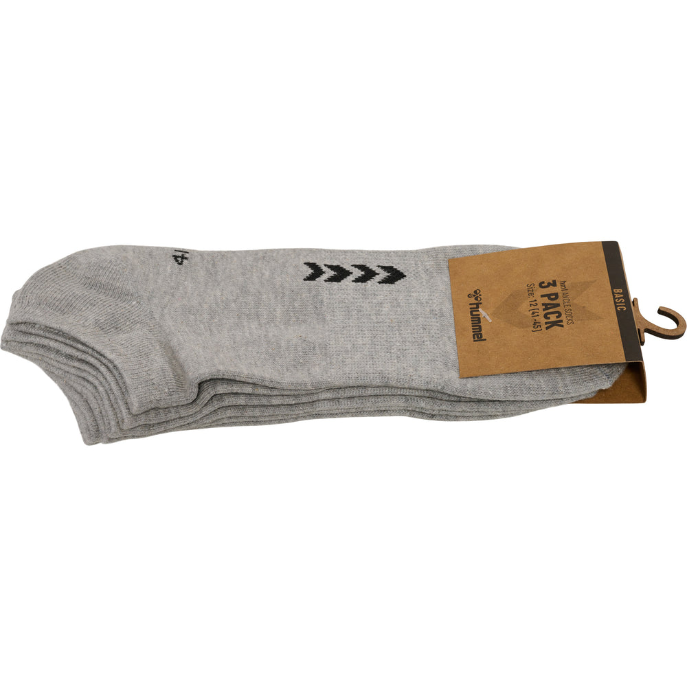 HUMMEL Ancle 3-Pack Socks (grey melange)