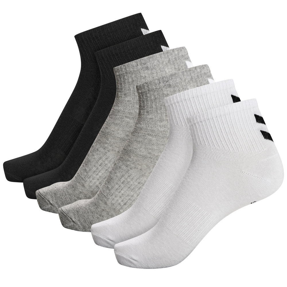 HUMMEL Chevron 6-Pack Mid Cut Socks (black/white/grey)