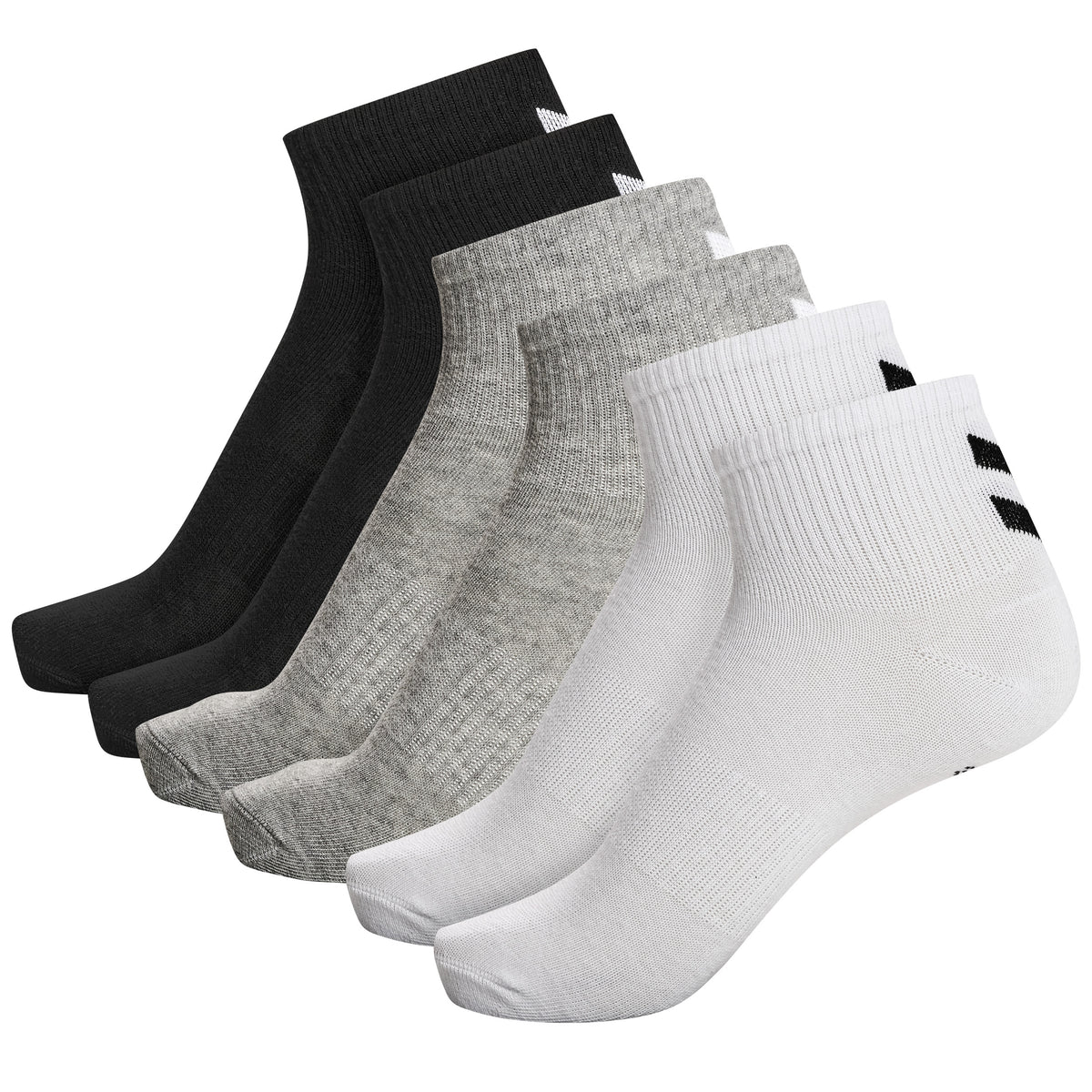 HUMMEL Chevron 6-Pack Mid Cut Socks (black/white/grey)
