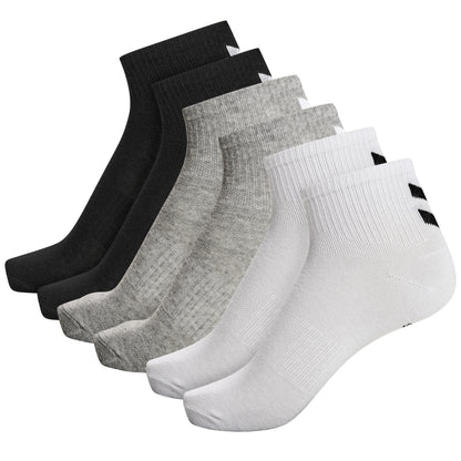 HUMMEL Chevron 6-Pack Mid Cut Socks (black/white/grey)