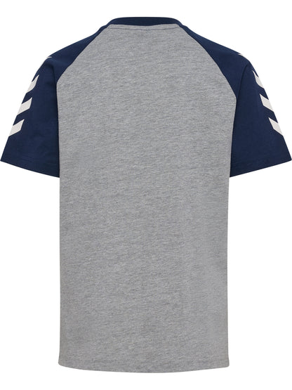 HUMMEL Logo T-Shirt S/S Kind (grey melange/dress blues)