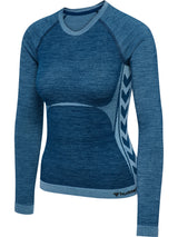 HUMMEL Clea Seamless Tight T-Shirt L/S Damen (navy peony/faded denim)