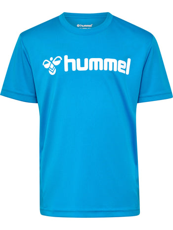 HUMMEL Logo Jersey S/S Unisex Kind Blau