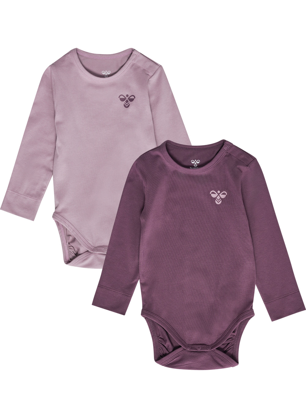 HUMMEL Mini 2-Pack Body L/S Kind (black plum/sea fog)