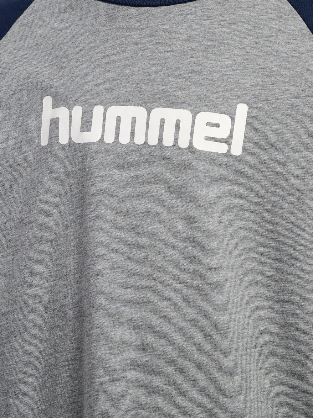 HUMMEL Logo T-Shirt L/S Kind (grey melange/dress blues)
