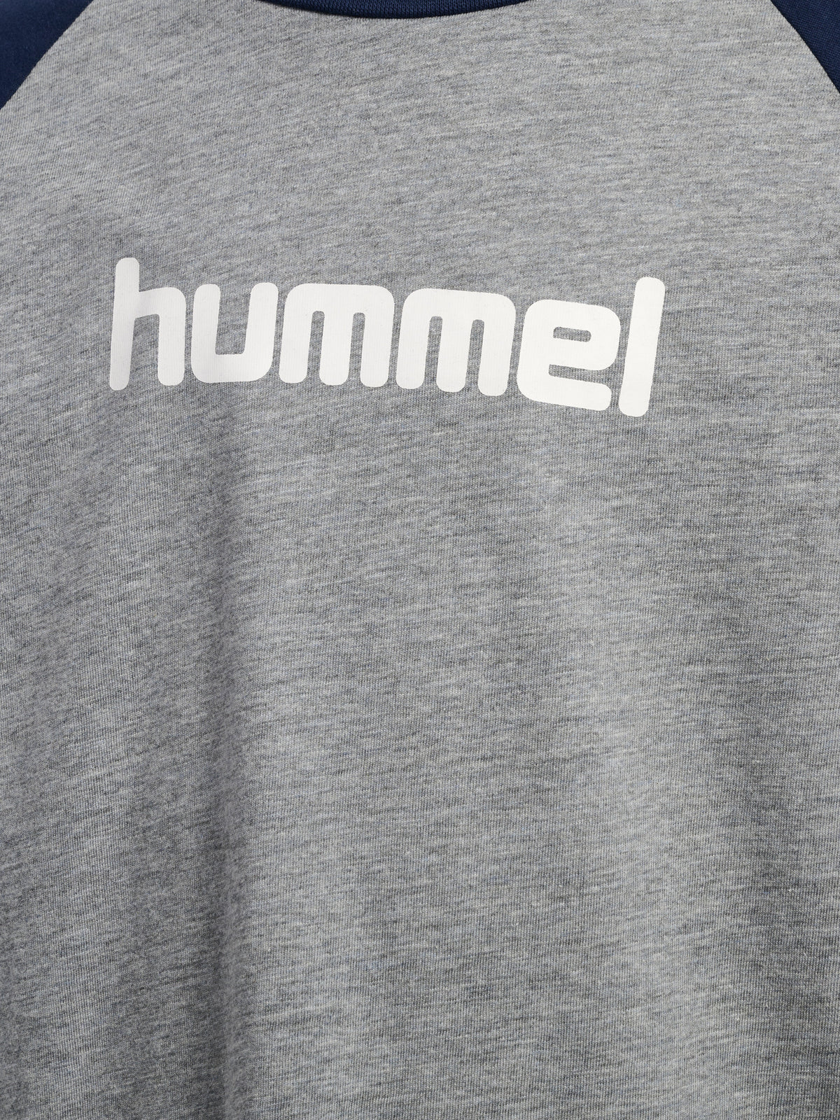 HUMMEL Logo T-Shirt L/S Kind (grey melange/dress blues)