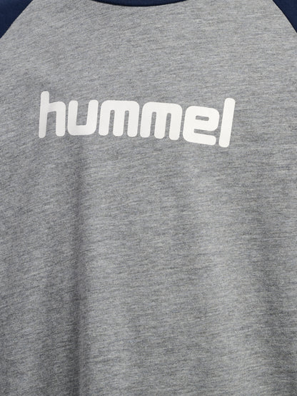 HUMMEL Logo T-Shirt L/S Kind (grey melange/dress blues)