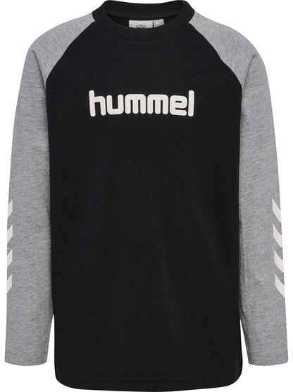 HUMMEL Logo T-Shirt L/S Kind (black/grey melange)