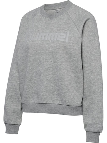 HUMMEL Keeper Boxy Graphic Crewneck Damen (light grey melange/dress blues)