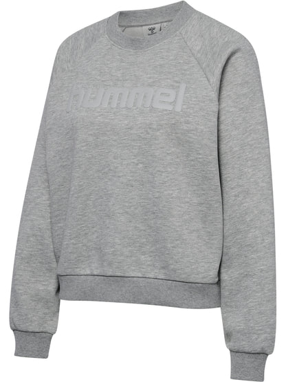 HUMMEL Keeper Boxy Graphic Crewneck Damen (light grey melange/dress blues)