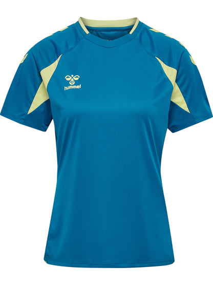 HUMMEL Core 2.0 Jersey S/S Damen (celestial/pale lime yellow)