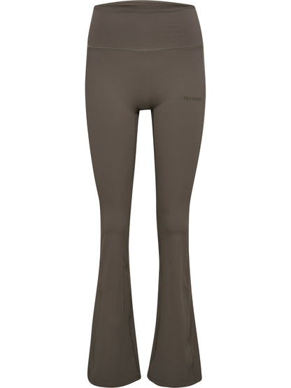 HUMMEL Prima Rib Straight Leg Hw Tights Damen (major brown)