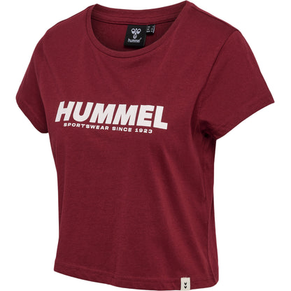 HUMMEL Legacy Cropped T-Shirt Damen (cabernet)