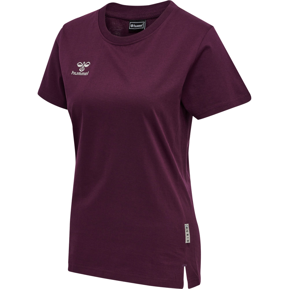 HUMMEL Move Grid Cotton T-Shirt S/S Wom Damen (grape wine)