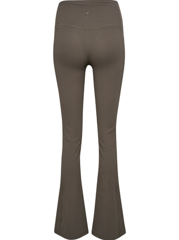 HUMMEL Prima Rib Straight Leg Hw Tights Damen (major brown)