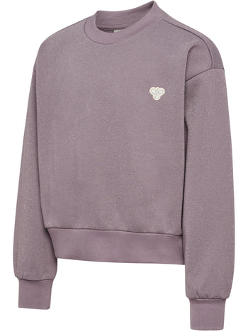 HUMMEL Loose Glitter Crewneck Bee Kind (gray ridge)