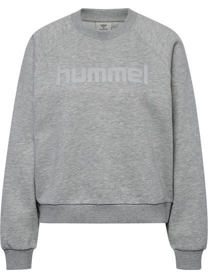 HUMMEL Keeper Boxy Graphic Crewneck Damen (light grey melange/dress blues)