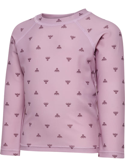 HUMMEL Mini Bee AOP Swim T-Shirt L/S Kind (mauve shadow)