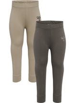 HUMMEL Mini 2-Pack Tights Kind (dark gull gray/vintage khaki)
