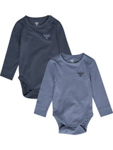HUMMEL Mini 2-Pack Body L/S Kind (ombre blue/flint stone)