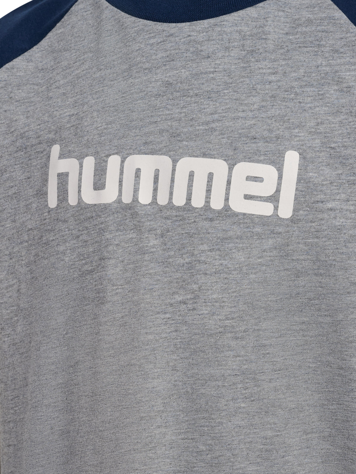 HUMMEL Logo T-Shirt S/S Kind (grey melange/dress blues)