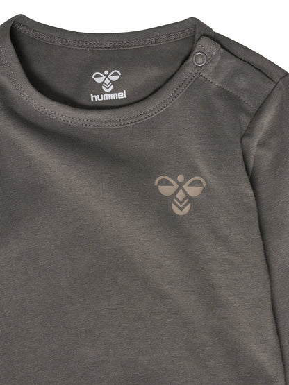 HUMMEL Mini 2-Pack Body L/S Kind (dark gull gray/vintage khaki)