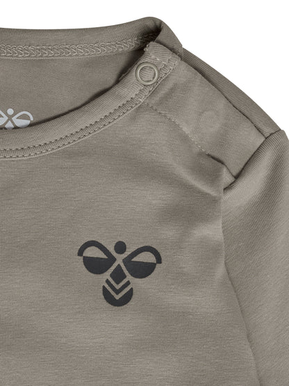 HUMMEL Mini 2-Pack Body L/S Kind (dark gull gray/vintage khaki)