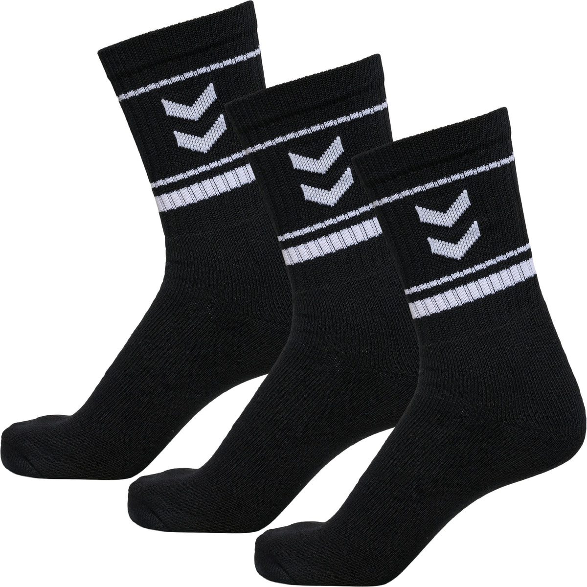 HUMMEL Stripe Crew 3-Pack Socks (black)